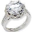 Sterling Silver Cubic Zirconia Round Fancy Ring by Cheryl M