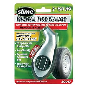 Slime 20017 5-150 PSI Digital Tire Gauge with Lighted Tip