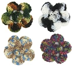 Handmade Removable Flower Pins - One-of-a-kind Collection I - Set of 4 (Crocheted Entirely By Hand)