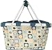 Equinox Polka Dot Retro Mod Collapsible micro fiber framed large picnic basket, insulated