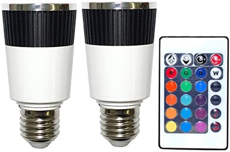 PLATINUM 2 x Music LED Color Changer E27 Lamps With 1 x Wireless Remote