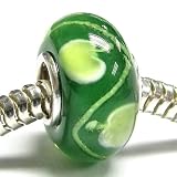 Sterling Silver Green Murano Apple Cherry Lampwork Glass Bead For Pandora Troll European Charm Bracelets