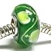 Queenberry (Free S/H) Sterling Silver Green Murano Apple Cherry Lampwork Glass Bead For Pandora Trol