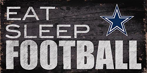 Dallas Cowboys Eat Sleep Football Distressed Vintage Sign for NFL Sports Fan Wall Decor (Cowboys)