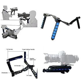 BV & Jo Premium Rig Movie Kit Shoulder Rig Mount, Support Pad for Video Camcorder DV Cameras, Canon 5D,7D,60D,550D,600D, Nikon D90 D7000 D5100 D3100 D300s, Sony A65 A55, A33, A580, A560,Panasonic GH1, Gh2, GH3 Pentax Olympus Sony Fuji DSLR