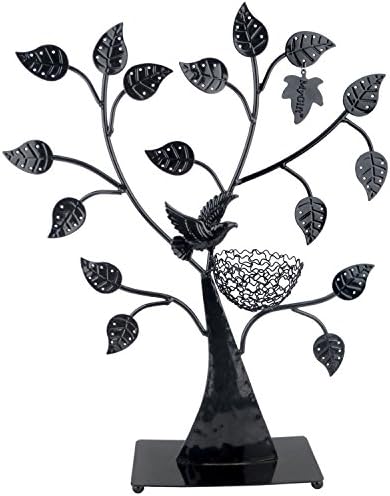 YISDER Jewelry Tree Bird Nest Black Table Top D¨¦cor 48 pair Earrings Holder / Bracelets Necklace Organizer Stand Display Tower/ Birthday gift / Princess/Holiday gifts/ Christmas gifts.