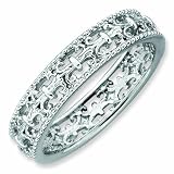 Sterling Silver Stackable Expressions Polished Fleur De Lis Ring