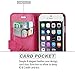 iPhone 6 Case, LK [Kickstand Feature] iPhone 6 4.7 inch Wallet PU Leather Case Flip Cover Case Built-in Card Slots & Stand + Stylus Pen (Hot Pink)