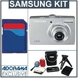 Samsung Digimax L200 Digital Camera kit, Silver with 2 GB SD Memory Card, Tripod, Camera Case, Card Reader with 2.0 USB Cable ,Cleaning Kit & Media Case