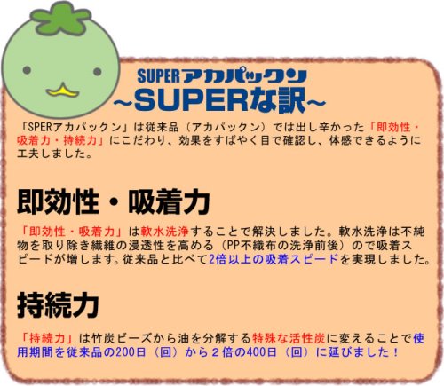 SUPER（スーパー）アカパックン【お風呂用】（オレンジ） お掃除革命児