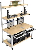 Hot Sale LAN Computer Rack 60"x30" - Gray Frame, Maple Surface