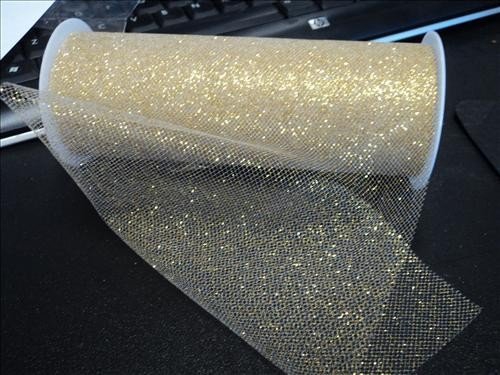 6 inch x 10 yds Glitter Tulle-GOLD