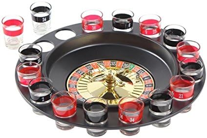Shot Glass Roulette Drinking Game Set (2 Balls and 16 Glasses)