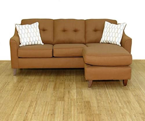 Stoked Rust Sectional Lounge Chaise Sofa w/ Reversible Ottoman