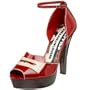 Harajuku Lovers Women's Paley Open Toe Platform Pump,Red/Camel,7 M US