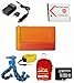 Sony DSC-TX30/D (Orange) + Battery + Charger + Floating Strap + Flexpod + Case + 32GB Deluxe Kit