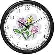 Pastel Pink and Yellow Rose Flowers Wall Clock by WatchBuddy Timepieces (Hunter Green Frame)