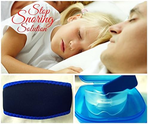 Stop Snoring Solution Includes Anti Snoring Chin Strap Device + Anti Teeth Grinding Mouth Guard. Free Travel Case for Sleep Aid Mouth Guard. Best Anti-Snoring Products Online To Say Goodbye To Snoring. With Mouthpiece; Stop Painful Grinding, Clenching, Bruxism, TMJ, & Other Sleep Issues. And Comfortable Light Weight Jaw Supporter Keeps Airway Open, Unrestricted and Eliminates Vibrations Resulting No Snoring.