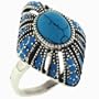Size 8 Vintage Oval Turquoise Sterling Silver Fashion Jewelry Ring