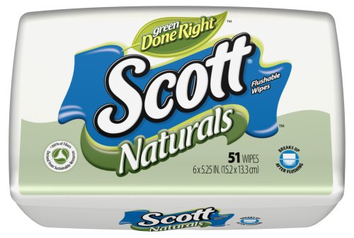 Scott Naturals Folded Moist Wipes, 51-Count Tubs (Pack of 16)