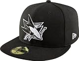 NHL San Jose Sharks Basic Black and White 59Fifty Cap, Black/White, 7 5/8