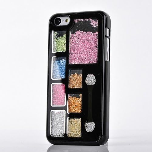 Meaci Apple Iphone 5c Case Glitter Bling Neon Rhinestone Series Protective Case geometry (Vii)