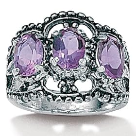 Amethyst Silver Ring by Palm Beach Jewelry