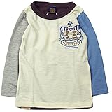 《H28年秋冬物》BOOM TOWNKIDS(ブームタウンキッズ) パンダエンブレムスラブ天竺長袖Tシャツ 120cm/オフ×ブラウン NO.F-961075
