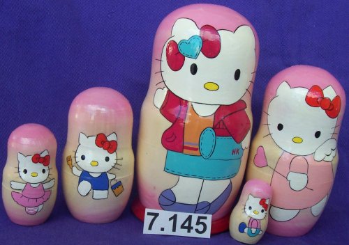 Childrens Toyshop  Toys : Hello Kitty Russian Nesting Doll 5 Pc / 7 in #7.145