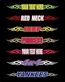 Windshield Visor Window Decal Sticker Ford F-350 F-250 F-150 Chevy Dodge Ranger Jeep Vehicle Personalized Text and Custom Colors