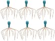 Six Pack of Heavens Therapy Head Wizard Octopus Ionized Copper Therapeutic Head Scalp Massager Massage