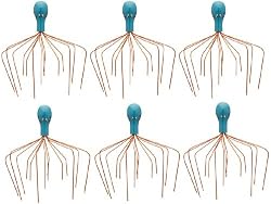 Six Pack of Heavens Therapy Head Wizard Octopus Ionized Copper Therapeutic Head Scalp Massager Massage