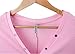 Moxeay V-Neck One Piece Bodysuit Long Sleeve Bodycon Rompers (X-Large, Pink)