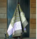 Linen Dish Towel, Manifica, Color Green-Grey-White