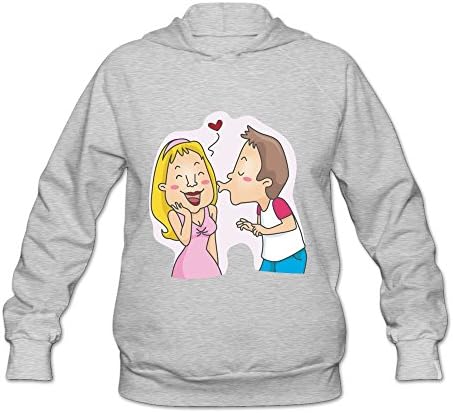 Man Kiss Girl Newest Graphic Womens Woman Sweatshirt Hoody Ash