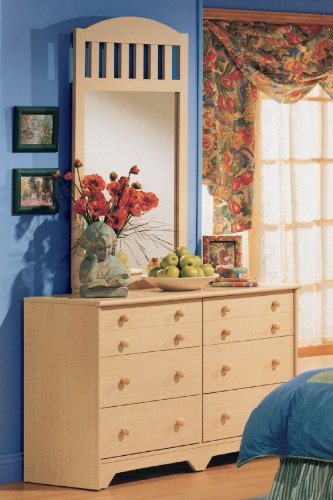 Dresser and Mirror Set - Double Dresser and Mirror Set in Natural Maple - South Shore Furniture - 2713-DM