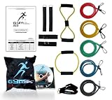 Model-5o1c7.16 Pc of Gym323® 226lbs of Extreme Resistance Band Set for Men And Women with D.L.T (Double Dipped Latex Tubes)DVD And O-8 Shaped included.