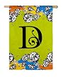 Gablecrest Monogram Silk Reflections Regular Size Flag - D