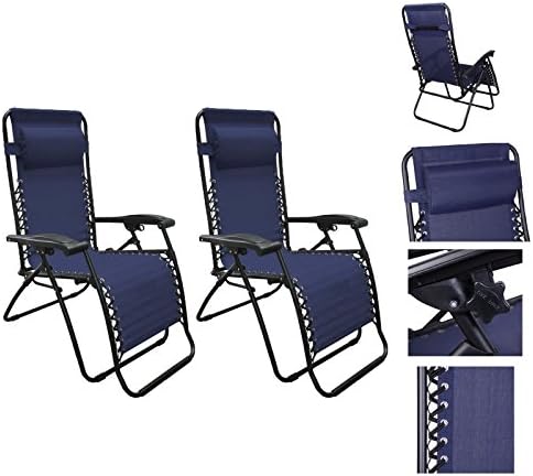 Outdoor Patio Light Weight Lounge Chair Blue-Pair