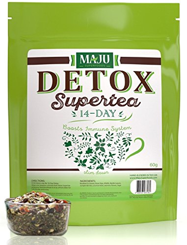 MAJU s 14-Day Detox Tea (60 g): California Hand-Blended, Teatox Weight Loss, Caffeine-free & Delicious MAJU s 14-Day Detox Tea (60 g): California Hand-Blended, Teatox Weight Loss, Caffeine-free & Delicious