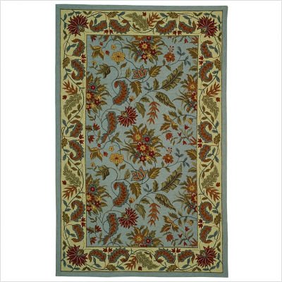 Safavieh Chelsea Collection HK141D Hand-Hooked Light Blue and Ivory Wool Round Area Rug, 3-Feet Round