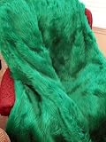 Emerald Green Plush Fun Fur | Faux Fur Throw | Reversible | 60 Inches by 70 Inches