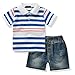 Ferenyi Toddler Boys Clothing Boys' Solid Pique Polo Shirt and Denim Shorts Sets