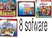 set 8 cd-rom: JumpStart Adventures 3rd Grade Mystery Mountain , Deluxe! Reader Rabbit 1 , Alpha Bonk Farm, Super Solvers - Spellbound!, Reader Rabbit 2, Jump-Start ABC's Ages 3-5, Reader Rabbit Reading Development Library 1 Cd Rom Image