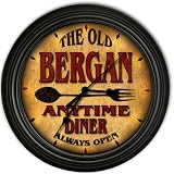 Bergan s Family Diner Black Cascading Pub Style Wall Clock Bergan s Family Diner Black Cascading Pub Style Wall Clock