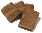 Pinzon Supima Cotton Washcloth, Set of 4, Walnut