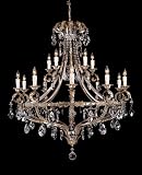 Chandelier - Antique Silver with Clear Cut Crystals Finish