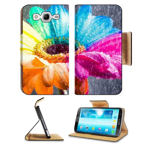 Rainbow Daisy Flower Rain Drops Samsung Galaxy Mega 5.8 I9150 Flip Case Stand Magnetic Cover Open Ports Customized Made to Order Support Ready Premium Deluxe Pu Leather 6 1/2 Inch (165mm) X 3 2/5 Inch (87mm) X 9/16 Inch (14mm) msd Mega cover Professional mega5.8 Cases Mega_5.8 Accessories Graphic Background Covers Designed Model Folio Sleeve HD Template Designed Wallpaper Photo Jacket Wifi Protector Cellphone Wireless Cell phone