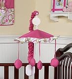 Circles Pink and Green Modern Musical Baby Crib Mobile by JoJo Designs