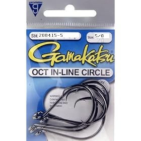 Gamakatsu – 5/0 Black Octopus Circle Hook – 5 per pack